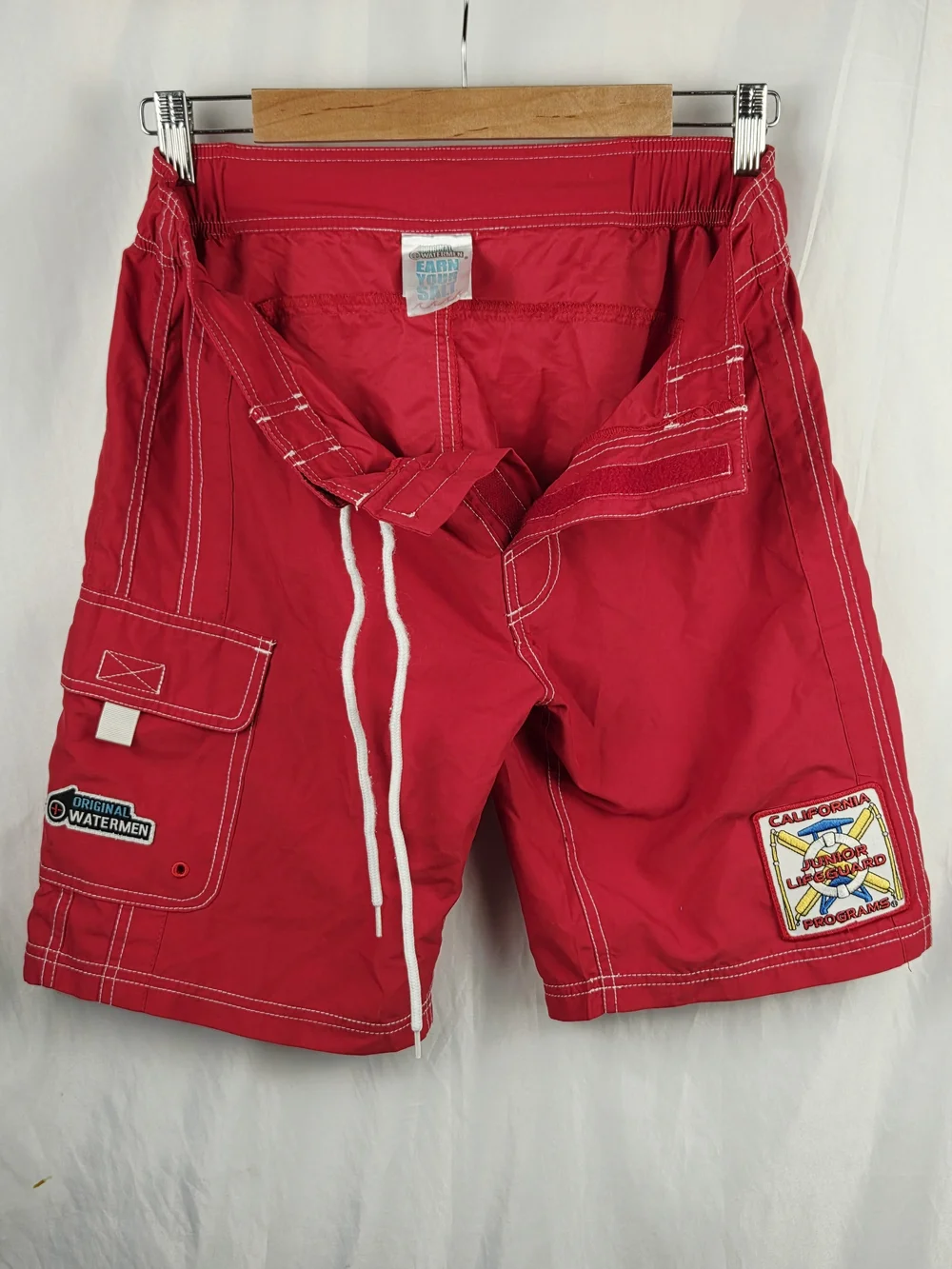Original Watermen Junior Lifeguard Drawstring Cargo Swim Shorts Size JR Large